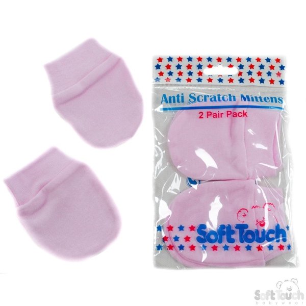 Soft Touch - 2er Pack Kratzhandschuhe Kratzfäustlinge rosa *NEU*
