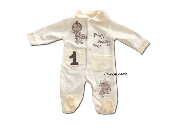Baby C - Strampler Overall Fleece gelb "Hickory Dickory Dock" Gr. 62/68 *NEU*