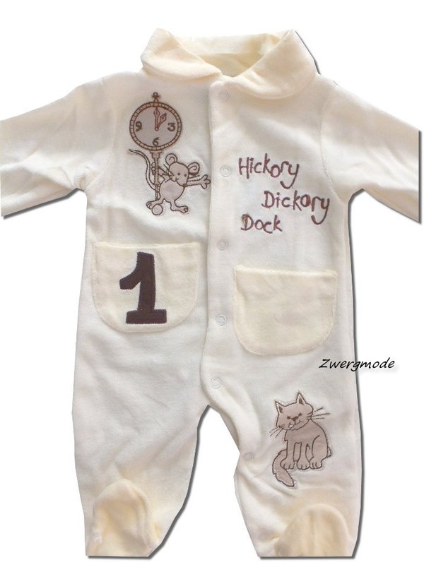 Baby C - Strampler Overall Fleece gelb "Hickory Dickory Dock" Gr. 62/68 *NEU*