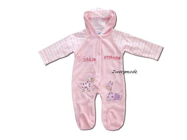 Baby C - Overall Einteiler weiß rosa gestreift Kapuze "Little Friends" Gr. 62/68 *NEU*