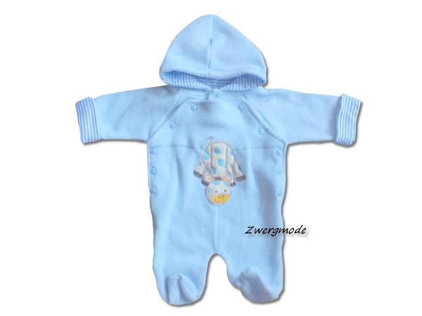 Baby C - Wagenanzug Overall Einteiler Kapuze blau Giraffe Gr. 56-62 *NEU*