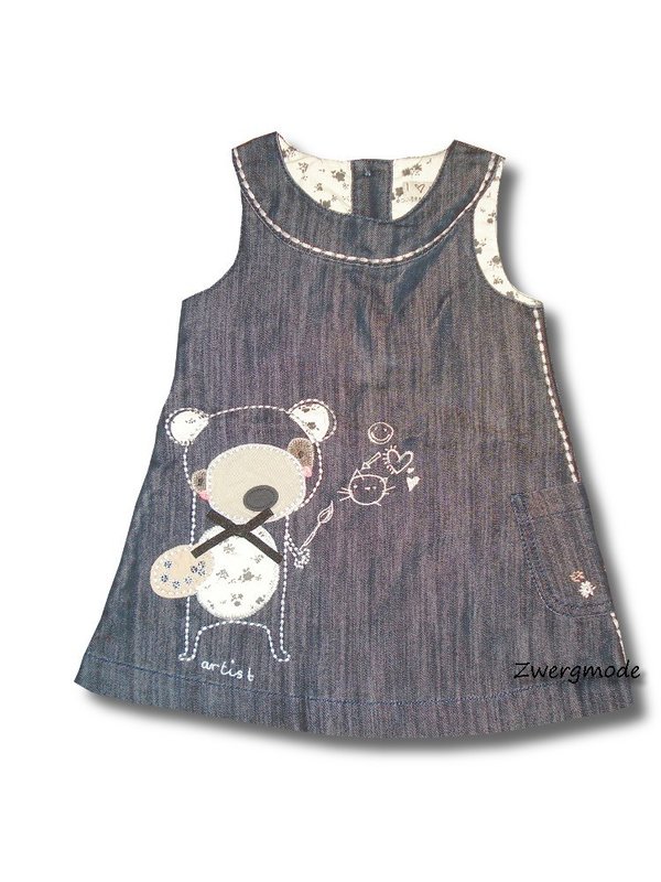 Next - Kleid Jeanskleid dunkelgrau Teddy Artist Gr. 74