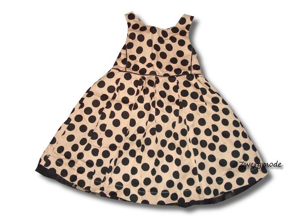 Next - Festkleid Kleid Polka Dots beige schwarz wunderschön Gr. 92