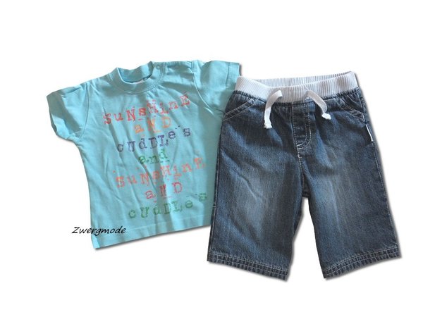 Next - Kombi Outfit Set Jeanshose + T-Shirt Sunshine and Cuddles Gr. 56-62