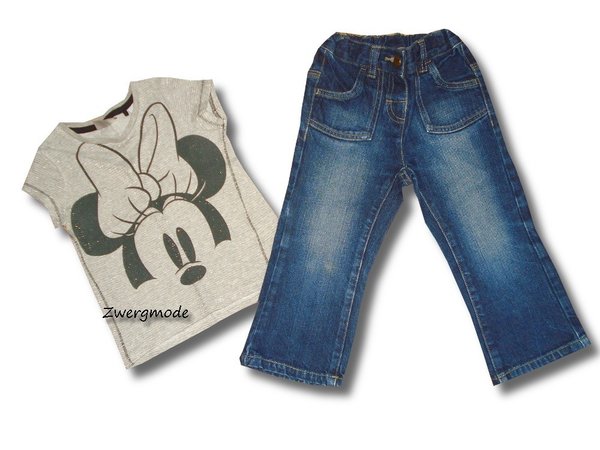 Next - Kombi Outfit Set Jeanshose + T-Shirt Minnie Mouse Gr. 86-92