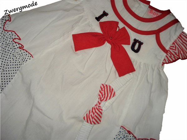 Baby C - Kombi Outfit Set  Kleid weiss-rot Gr. 80-86 *NEU*