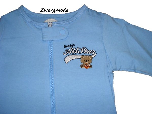 Zip Zap - Pyjama Strampler Overall "Daddy´s All Star" Blau Gr. 62 NEU